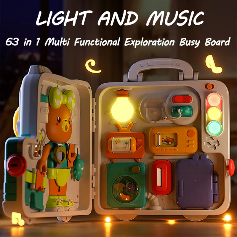 Bright Beats Busy Board – Musical Montessori Toy with Lights, Sounds & Sensory Fun”