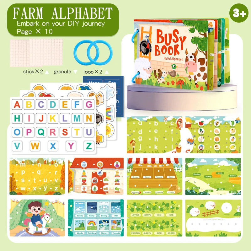 Montessori My First Busy Book – Interactive Early Learning & Matching Toy for Toddlers Ages 1–3