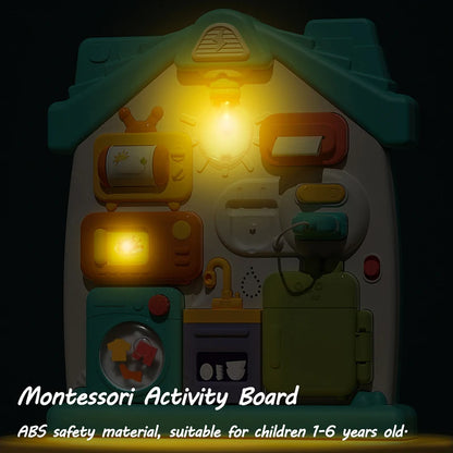 Bright Beats Busy Board – Musical Montessori Toy with Lights, Sounds & Sensory Fun”
